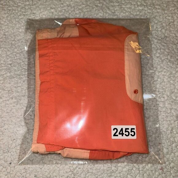 Columbia Lightweight Baggy Hiking Shorts Coral Color Block Large EUC - Picture 8 of 8